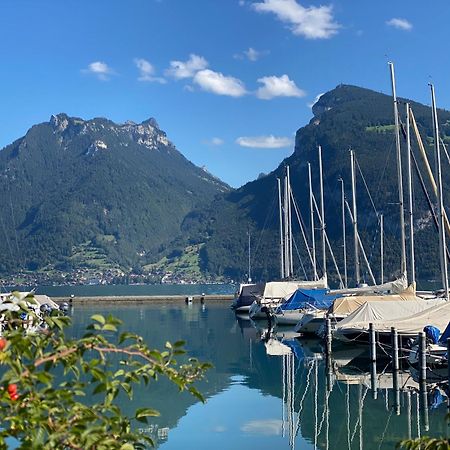 Herrlicher Blick Auf Berge Und See Faulensee Dış mekan fotoğraf